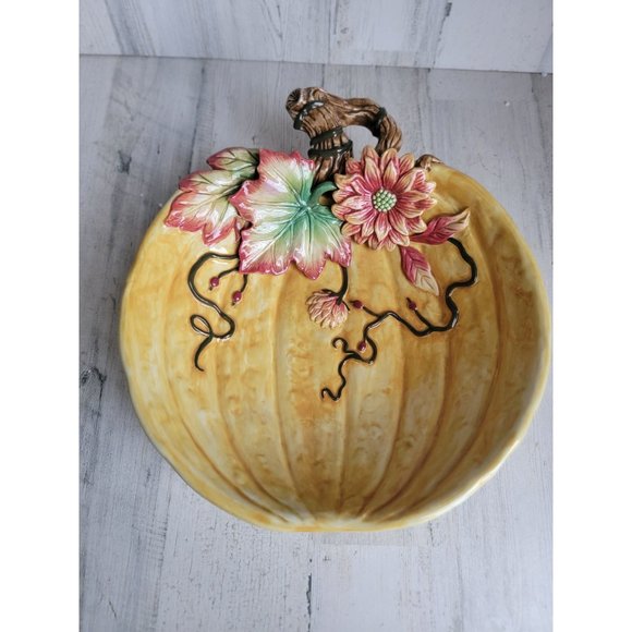Fitz floyd dining fitz floyd harvest heritage large pumpkin bowl